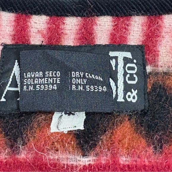 At Last Vintage Aztec Boho Bohemian Southwestern Tribal Wool Vest Unisex S - Picture 8 of 13